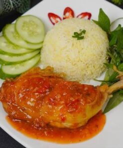 Cơm Gà Không Xương Sốt Thái